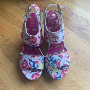 Juicy Couture Trish floral wedge shoes